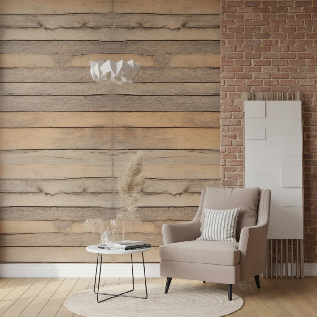Textured Wood or Faux Brick