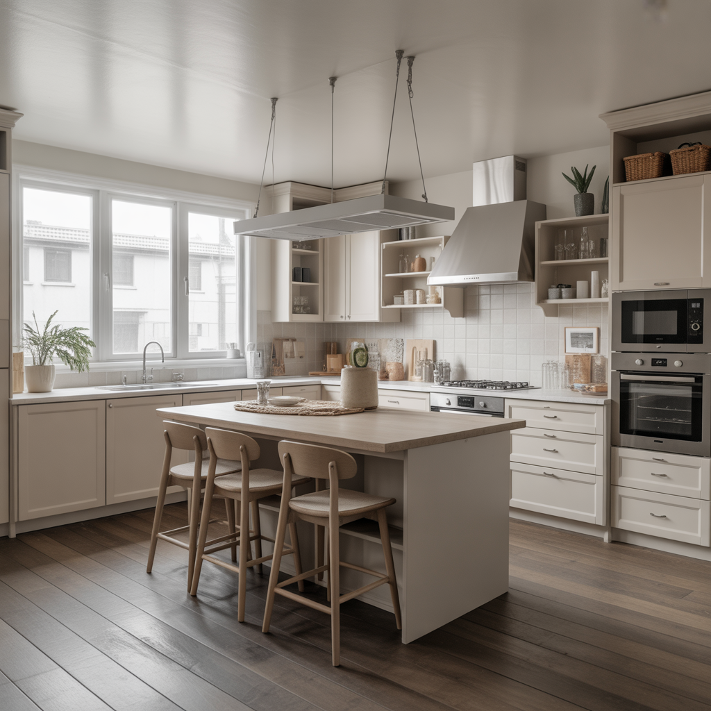 U Shape Kitchen Island