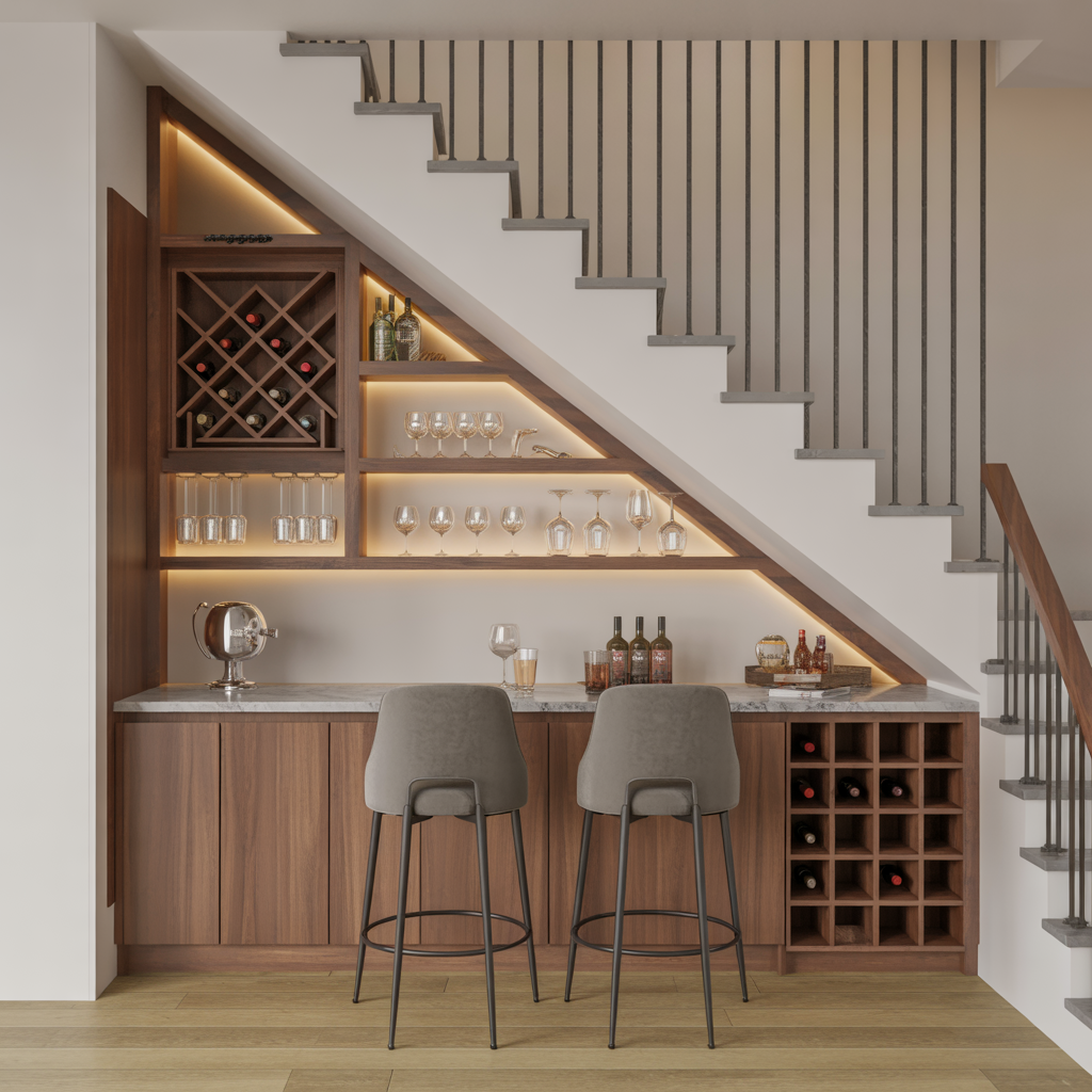 Under Stairs Mini Bar: 20 Creative and Stunning Ideas for Extra Space 18 Under Stairs Mini Bar