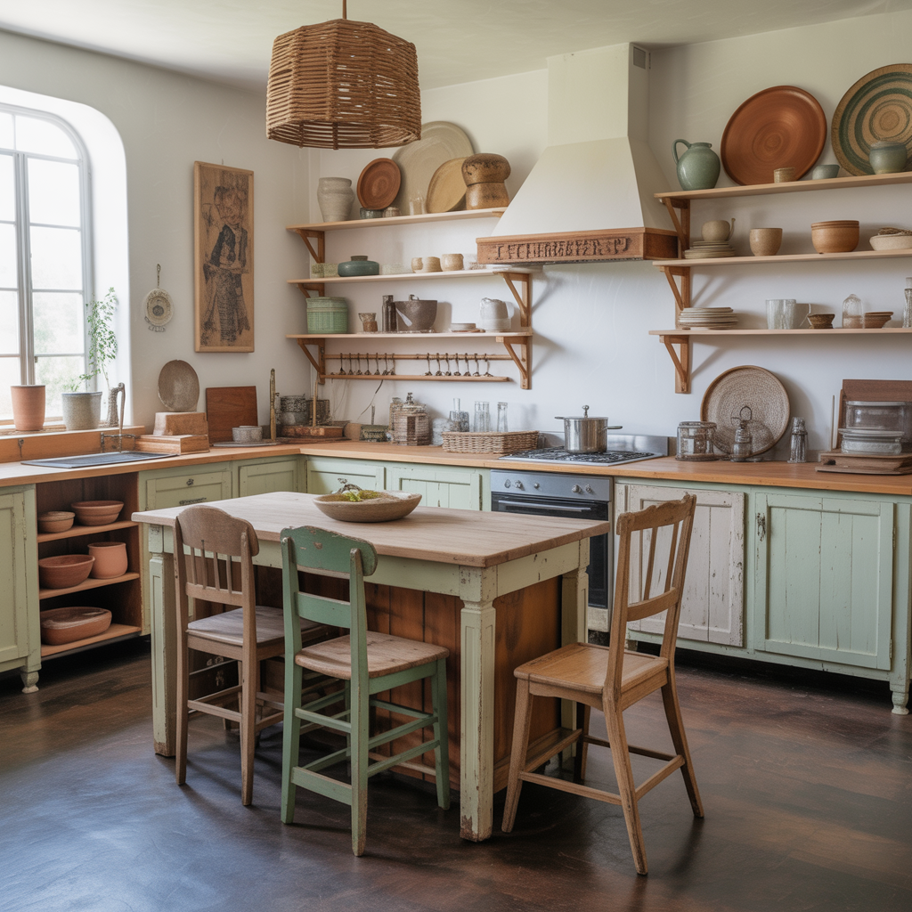 Boho Kitchen: 20 Inspiring Ideas to Create a Warm and Eclectic Space 7 Add Vintage Furniture Pieces