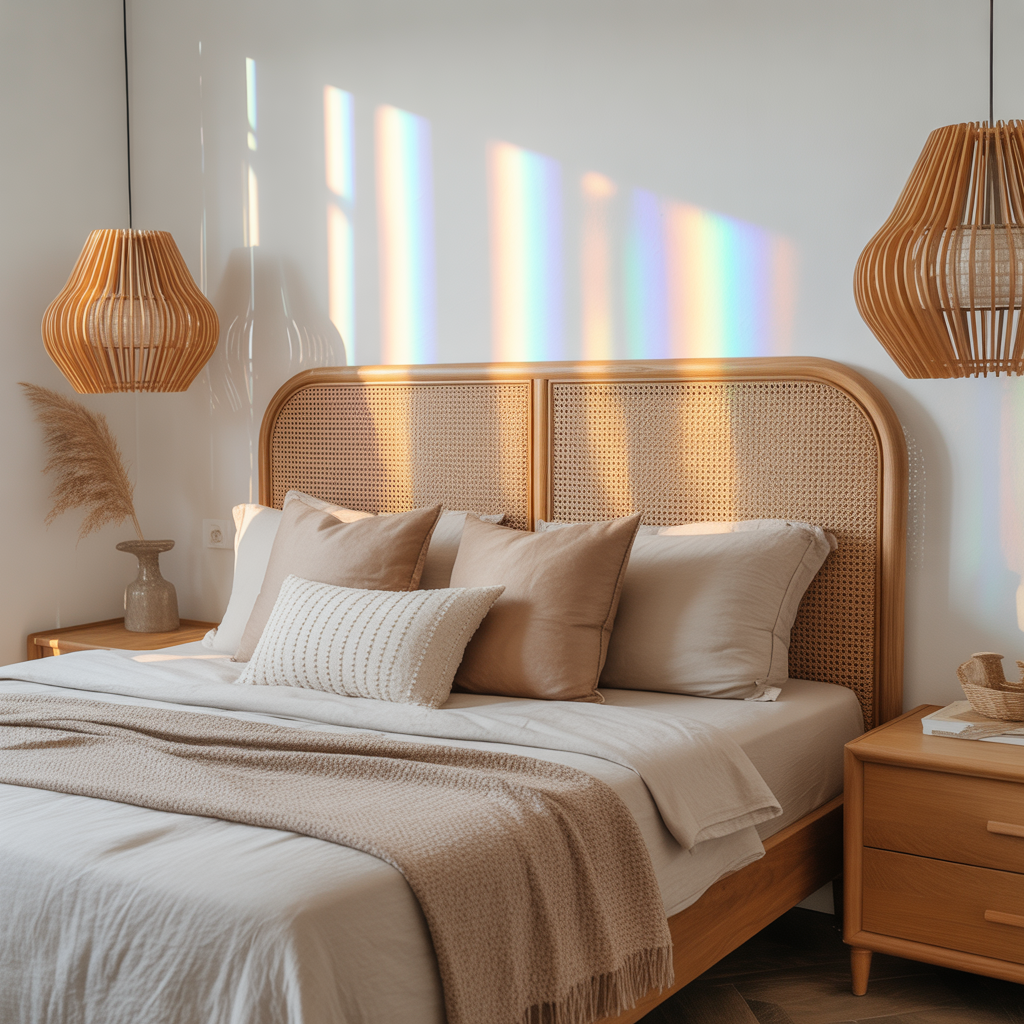 Boho Headboard: 20 Inspiring Ideas to Transform Your Bedroom 5 Woven Cane Headboard with Natural Accents