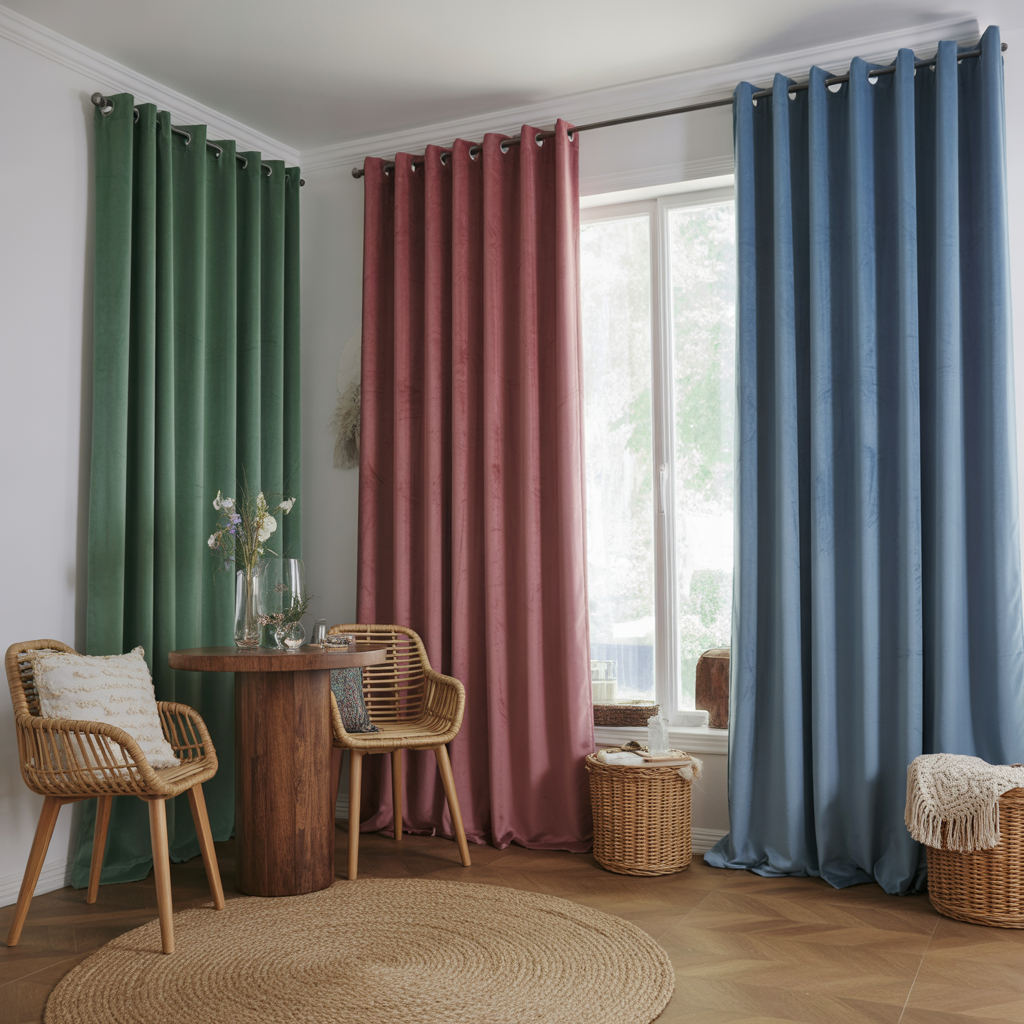 Boho Curtains: 18 Inspiring Ideas to Transform Your Home with Free-Spirited Charm 13 Velvet Boho Curtains for Luxe Layers