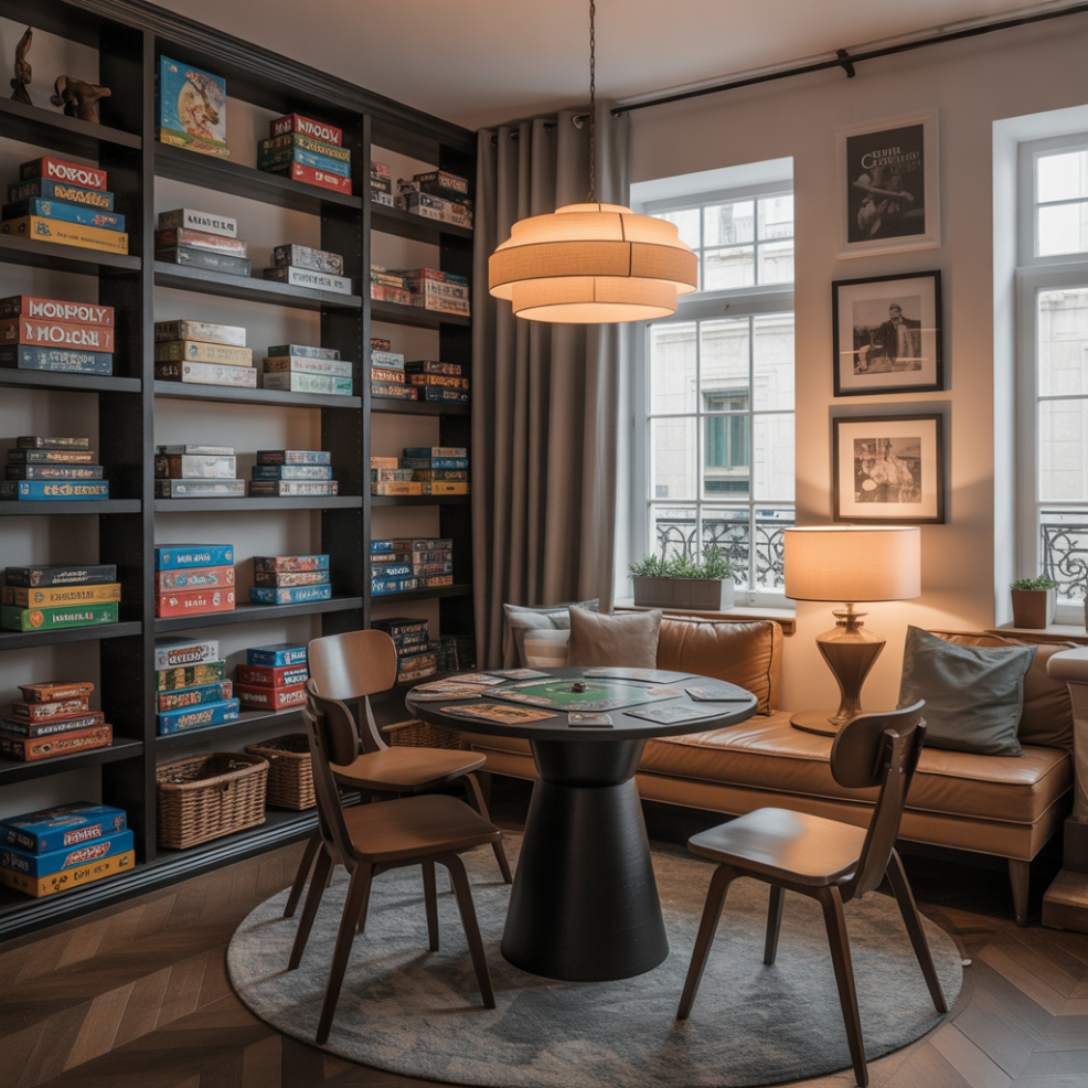 Adult Game Room: 18 Detailed Ideas for the Perfect Entertainment Space 6 Vintage Board Game Lounge