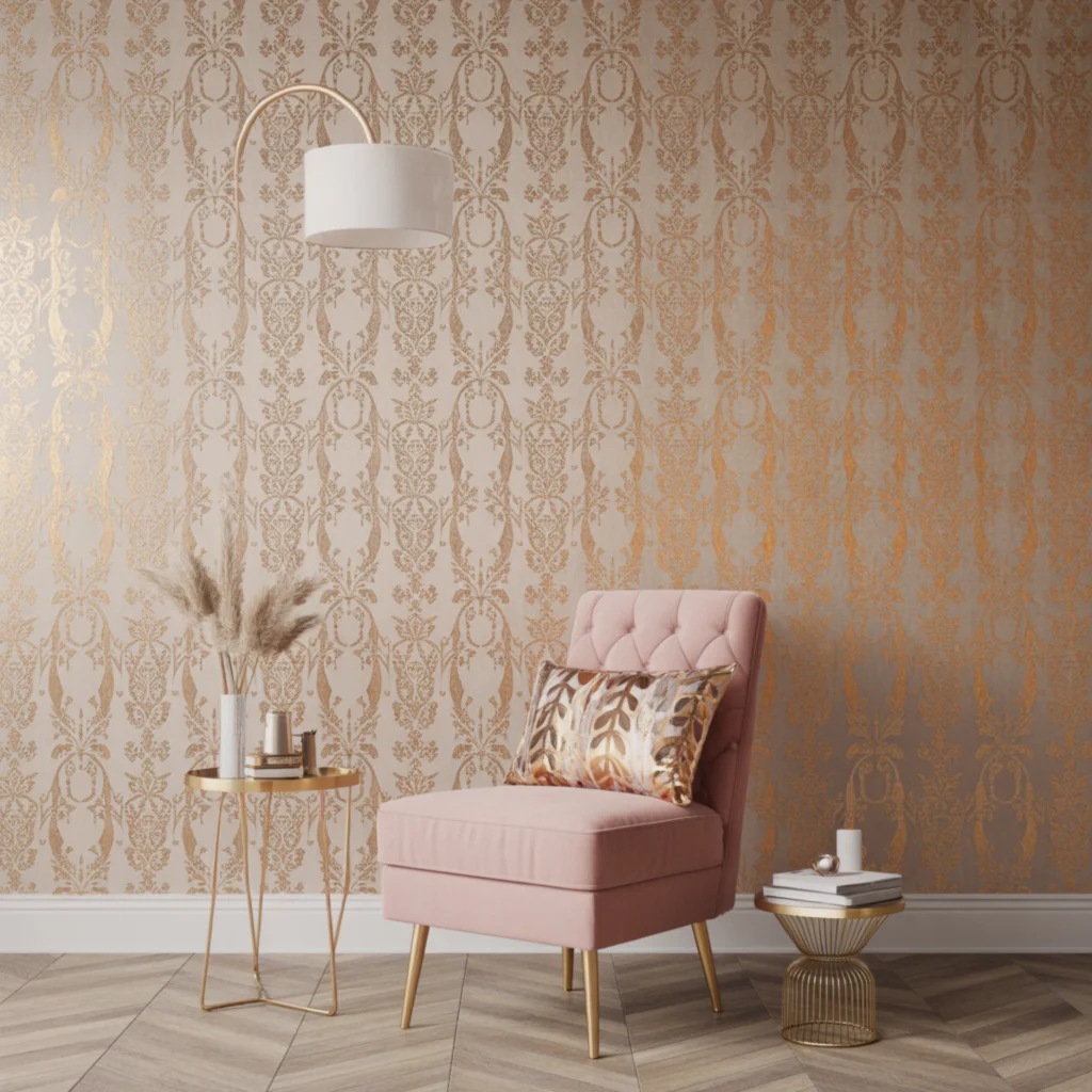 Boho Wallpaper with Metallic Accents