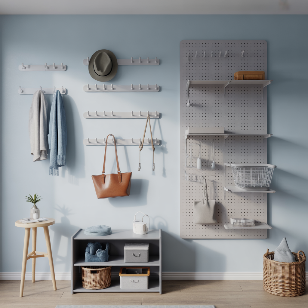 Small Bedroom Storage: 15 Brilliant Ideas to Maximize Space 11 Wall Hooks and Pegboards