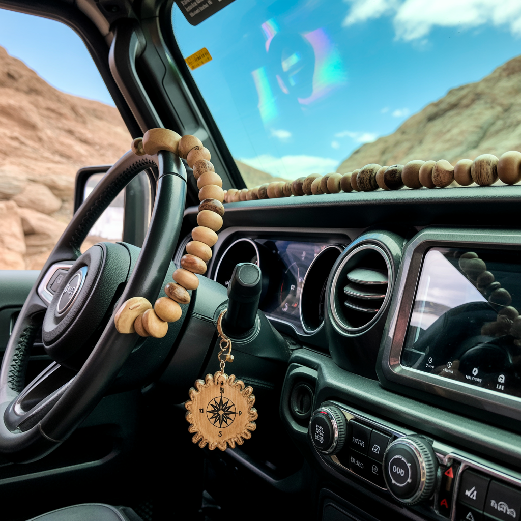 Boho Car Interior: 16 Stunning Ideas for a Free-Spirited Ride 15 Wooden or Beaded Accessories