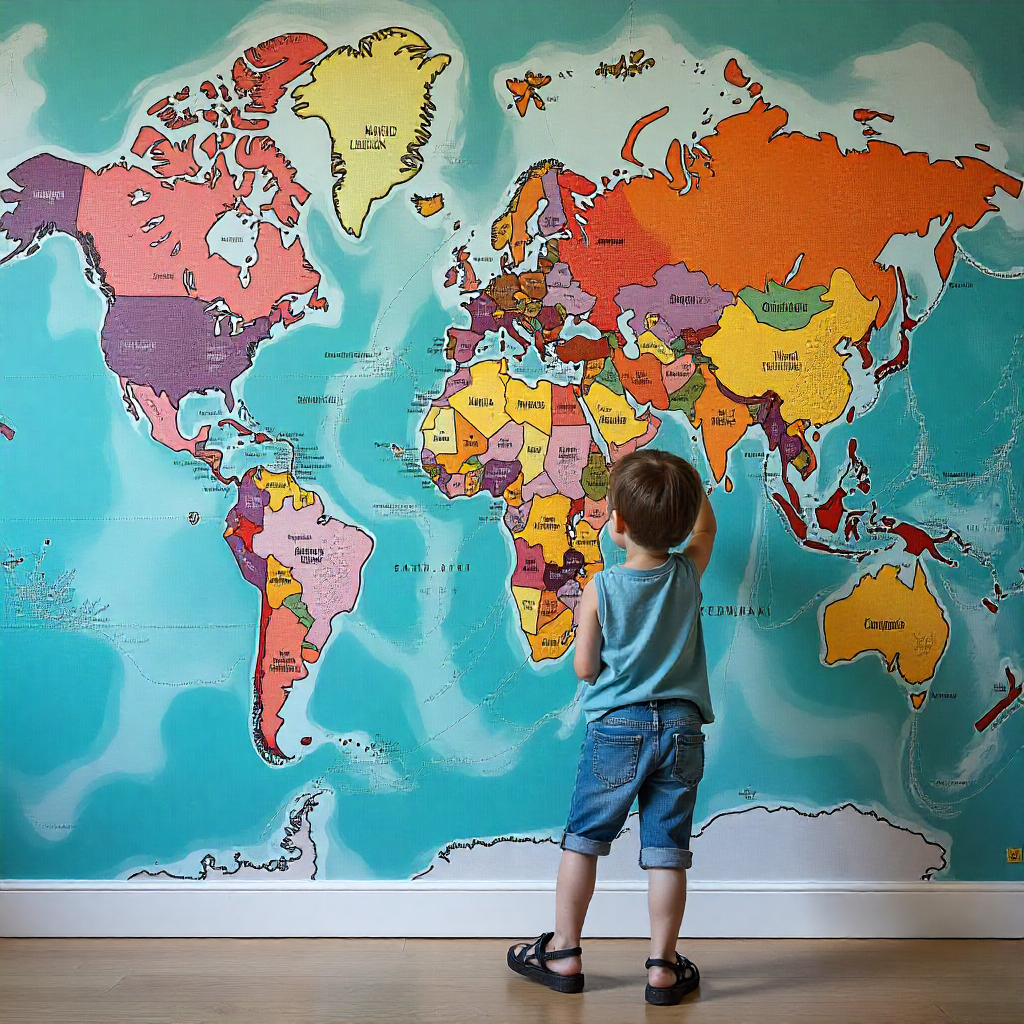 Kids Bedroom Mural: 20 Creative Ideas to Transform Your Child’s Space 10 World Map Adventure