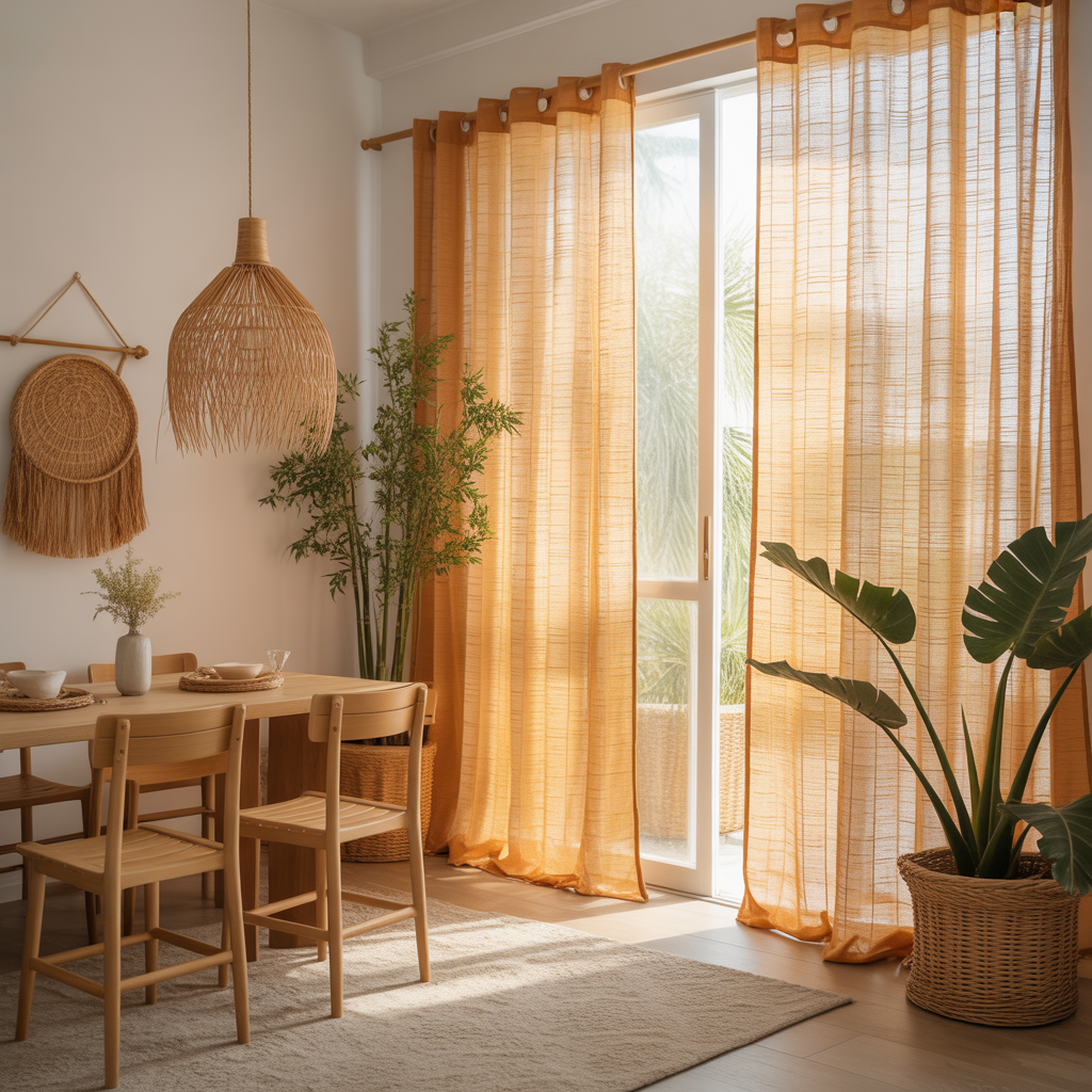 Boho Curtains: 18 Inspiring Ideas to Transform Your Home with Free-Spirited Charm 17 Woven Bamboo Boho Curtains for Earthy Simplicity