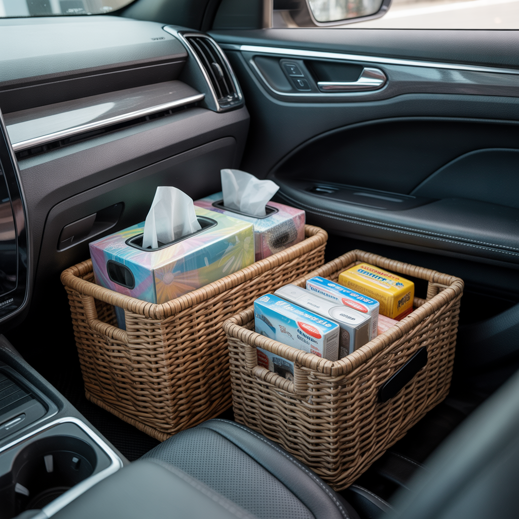 Boho Car Interior: 16 Stunning Ideas for a Free-Spirited Ride 6 Woven Storage Baskets