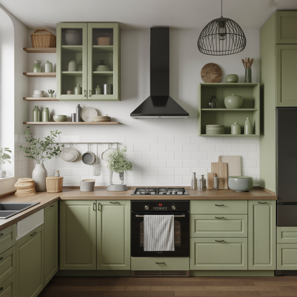 Green Kitchen: 20 Inspiring Ideas to Transform Your Cooking Space 19 Adding Green Through Art and Accessories