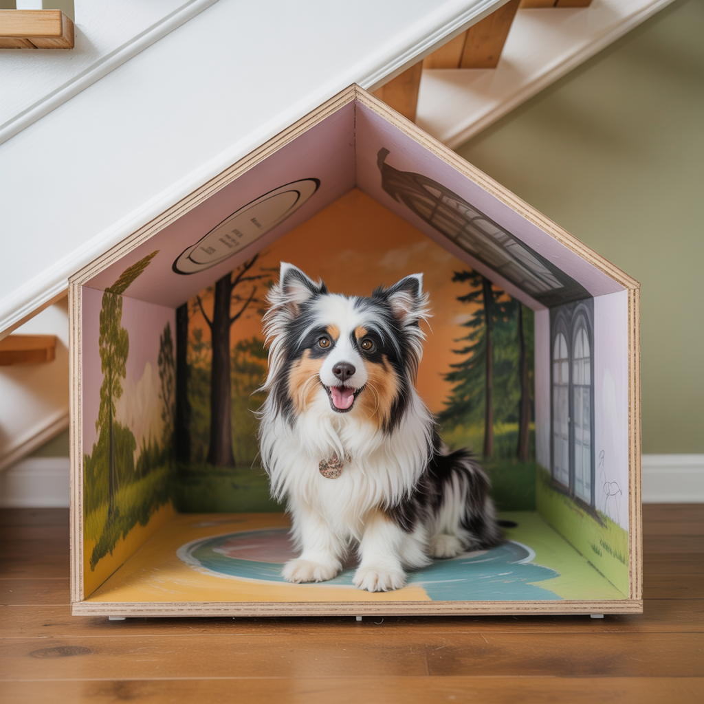 Artistic Pet House with Custom Mural