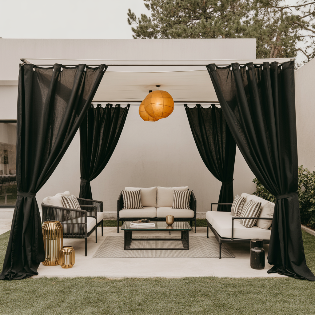 Bold Black Curtains for a Modern Edge