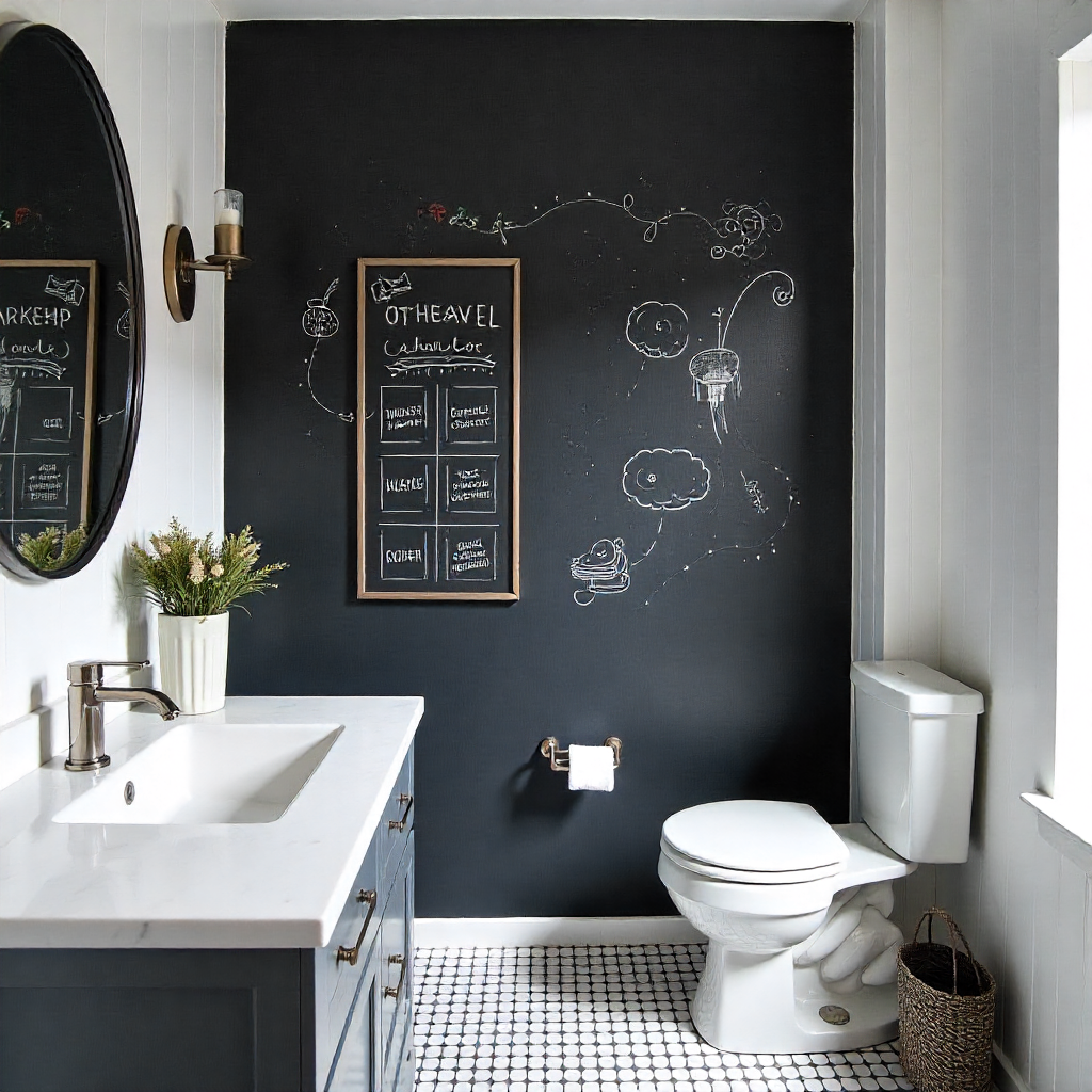 Fun Bathroom Decor: 25 Playful and Creative Ideas 21 Use Chalkboard or Whiteboard Walls