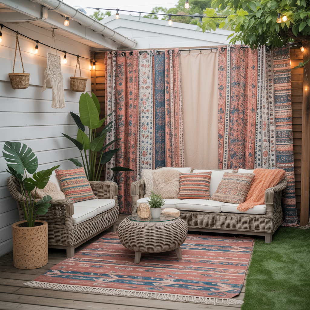 Bohemian Vibes with Patterned Curtains