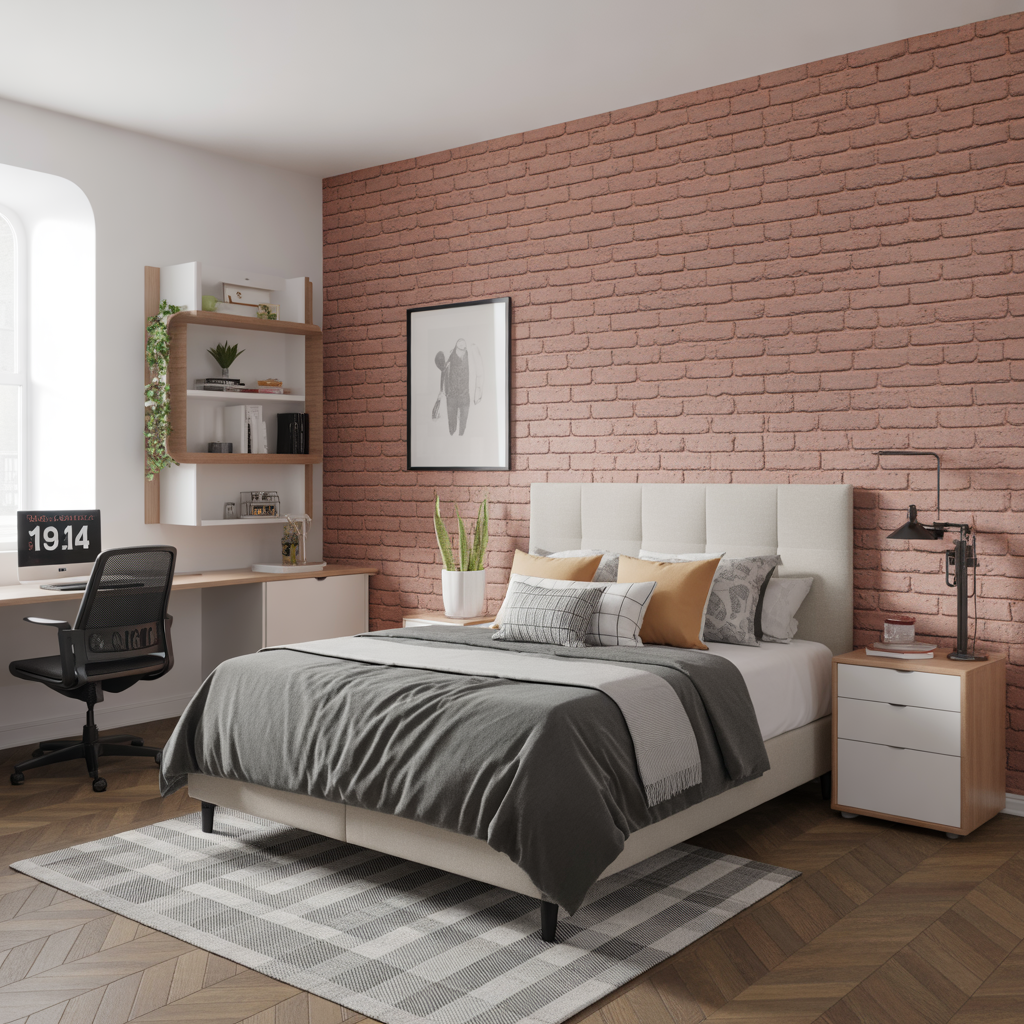 Dorm Room Decor for Guys: 20 Creative and Functional Ideas 11 Bold Accent Wall with Removable Wallpaper