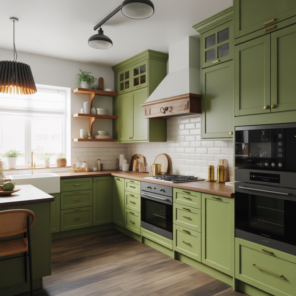 Green Kitchen: 20 Inspiring Ideas to Transform Your Cooking Space 1 Embracing Green Cabinets for a Bold Statement