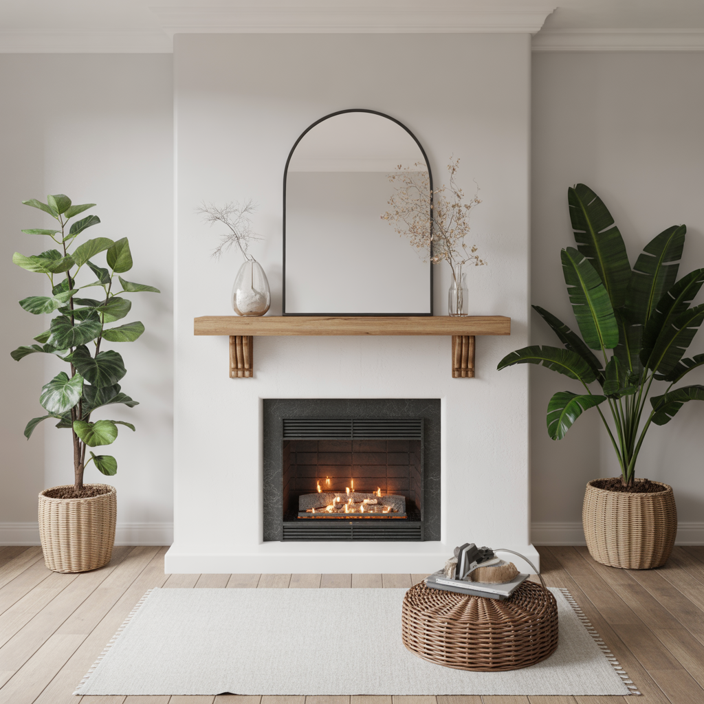 Floating Shelves Instead of Bulky Mantels