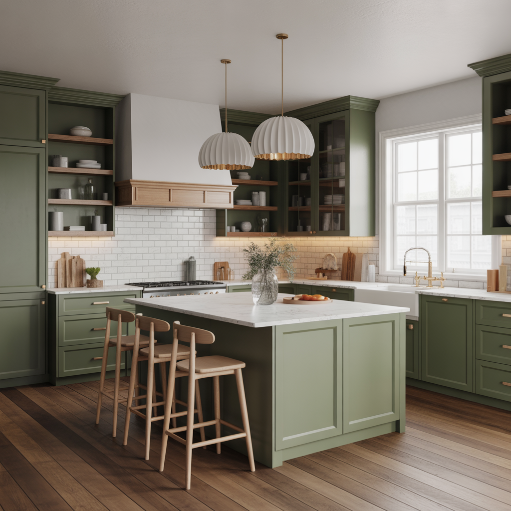 Green Kitchen: 20 Inspiring Ideas to Transform Your Cooking Space 6 Green Kitchen Islands as a Focal Point