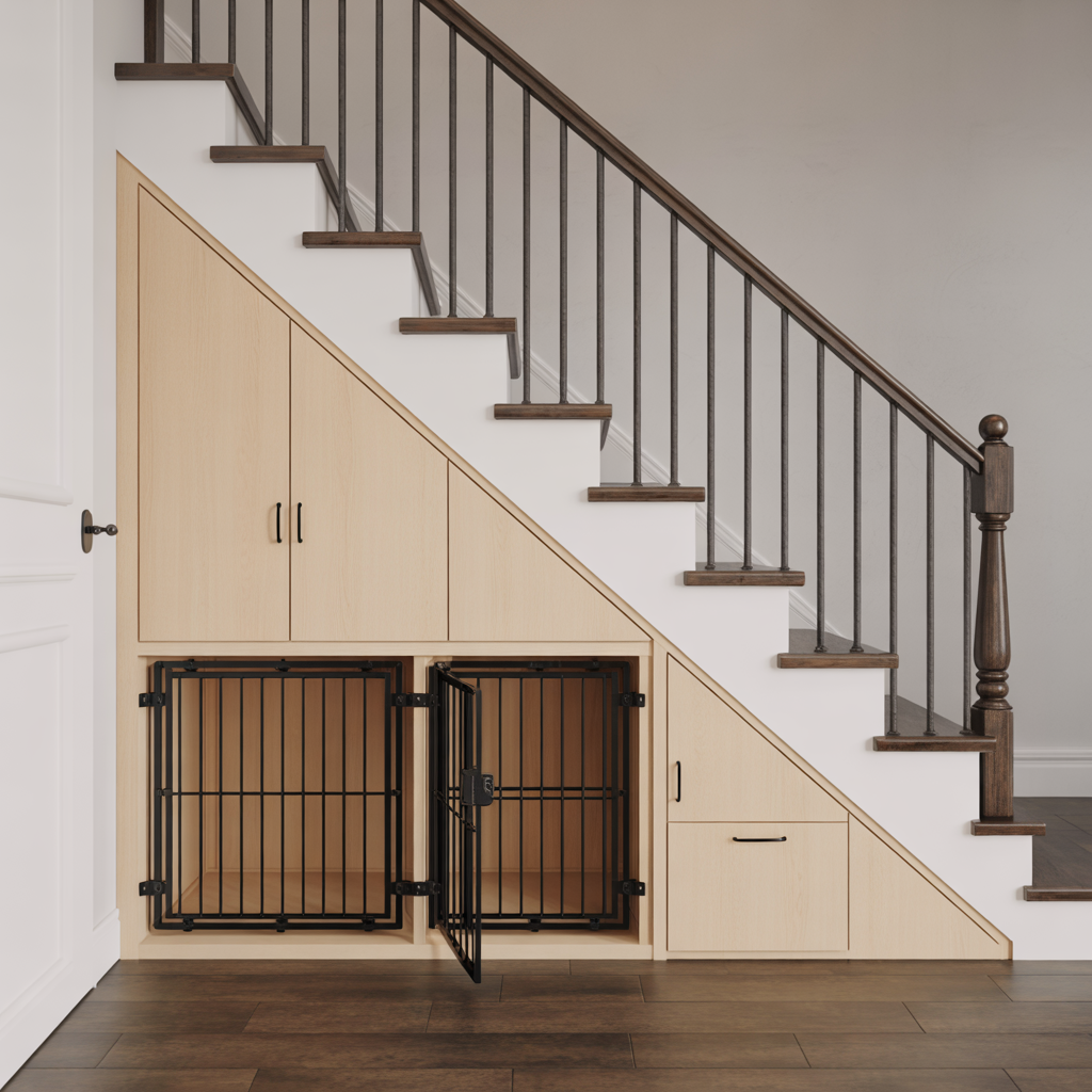 Pet House with a Built-In Kennel