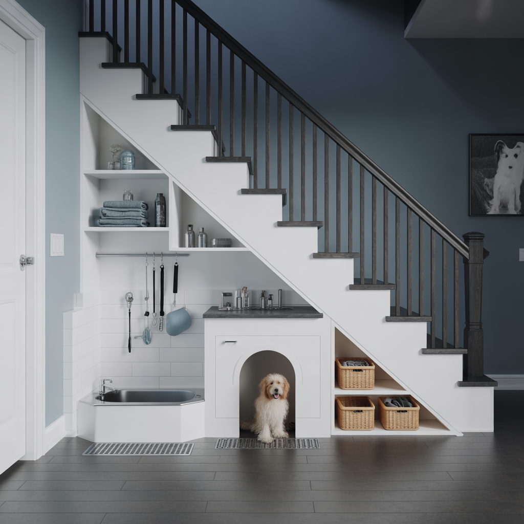 Dog Spa Under the Stairs
