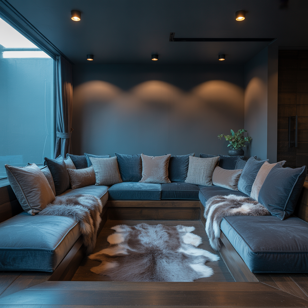 Living Room Conversation Pits: 20 Inspiring Ideas for Social Spaces 3 Cozy Corner with Plush Upholstery