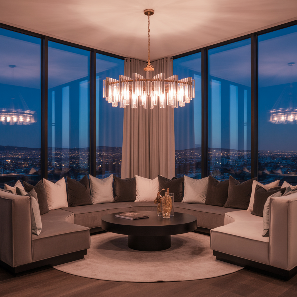 Living Room Conversation Pits: 20 Inspiring Ideas for Social Spaces 6 Statement Lighting for Drama