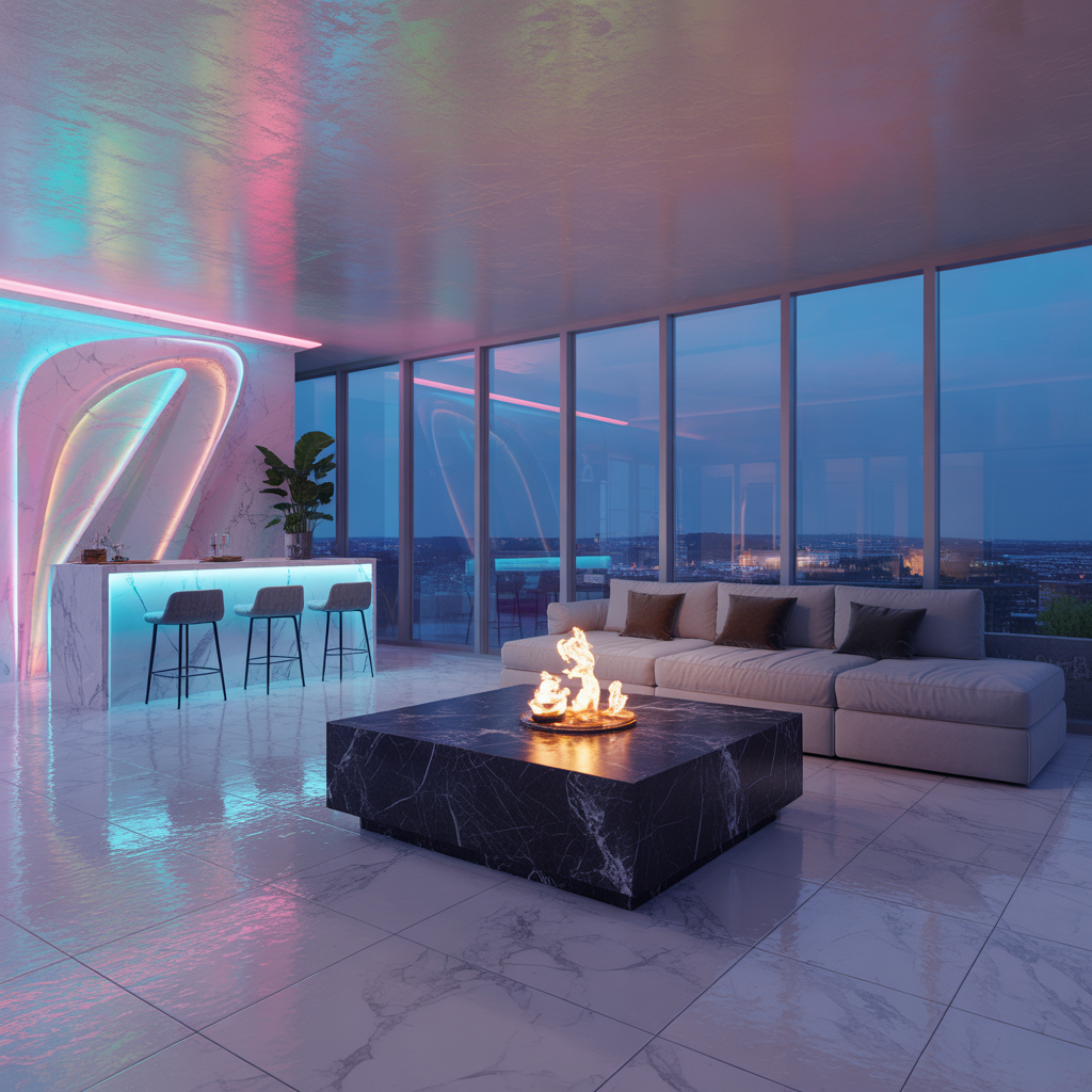 Living Room Conversation Pits: 20 Inspiring Ideas for Social Spaces 19 Grand Statement with Built-In Bar