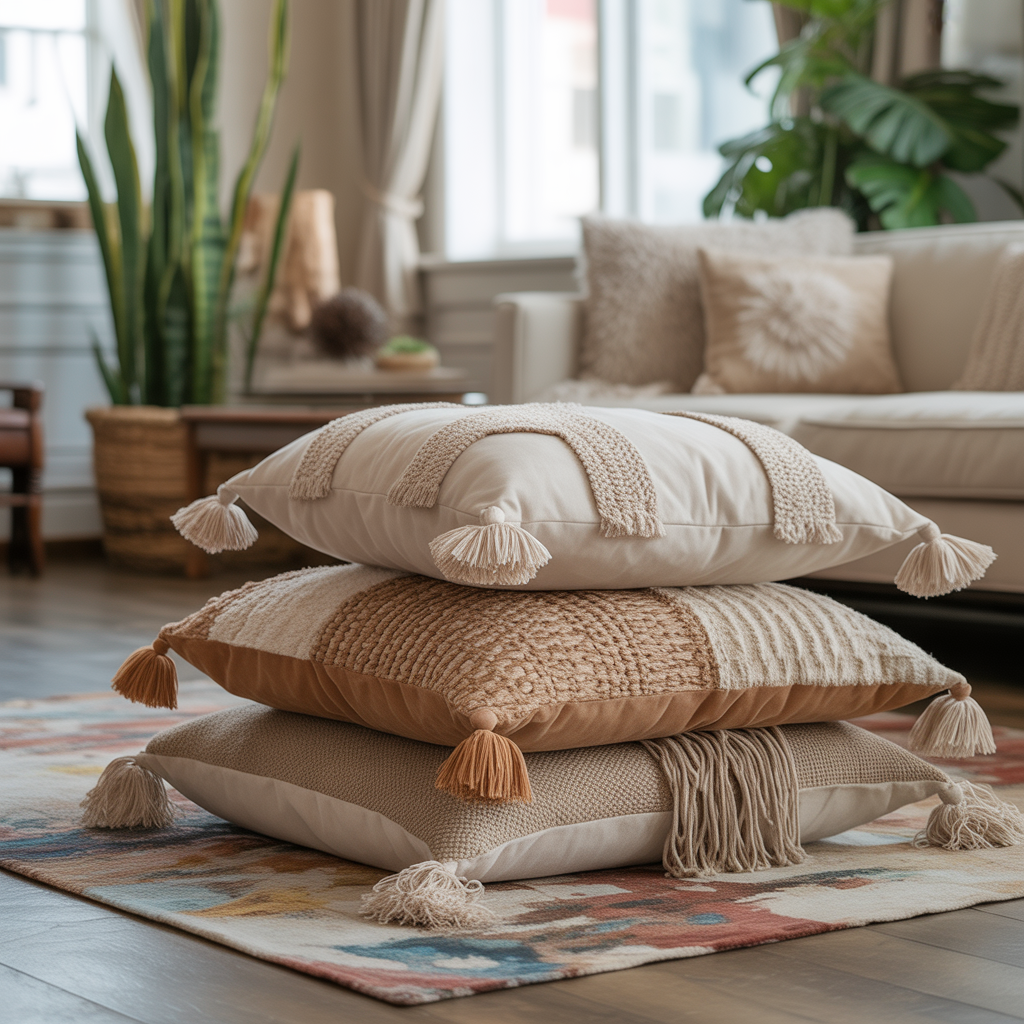 Floor Pillows Living Room Boho: 20 Inspiring Ideas to Elevate Your Space 1 Embracing Layered Textures with Floor Pillows Living Room Boho