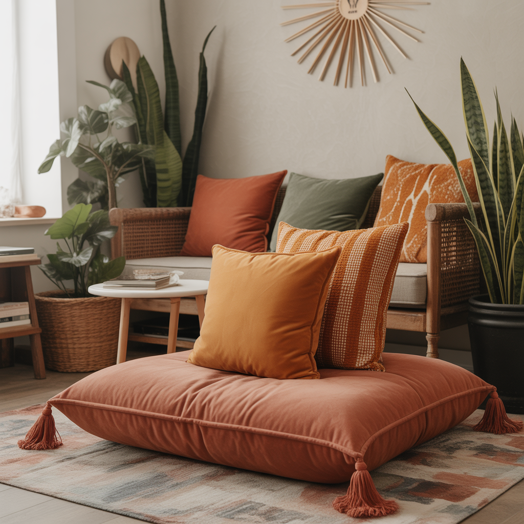 Floor Pillows Living Room Boho: 20 Inspiring Ideas to Elevate Your Space 2 Playing with Earthy Color Palettes Floor Pillows Living Room Boho