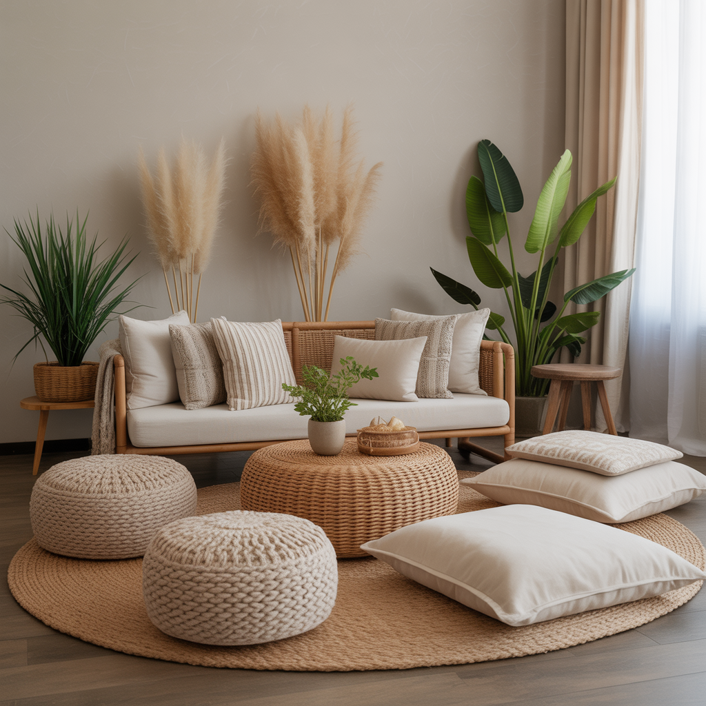 Floor Pillows Living Room Boho: 20 Inspiring Ideas to Elevate Your Space 3 Creating a Cozy Conversation Corner