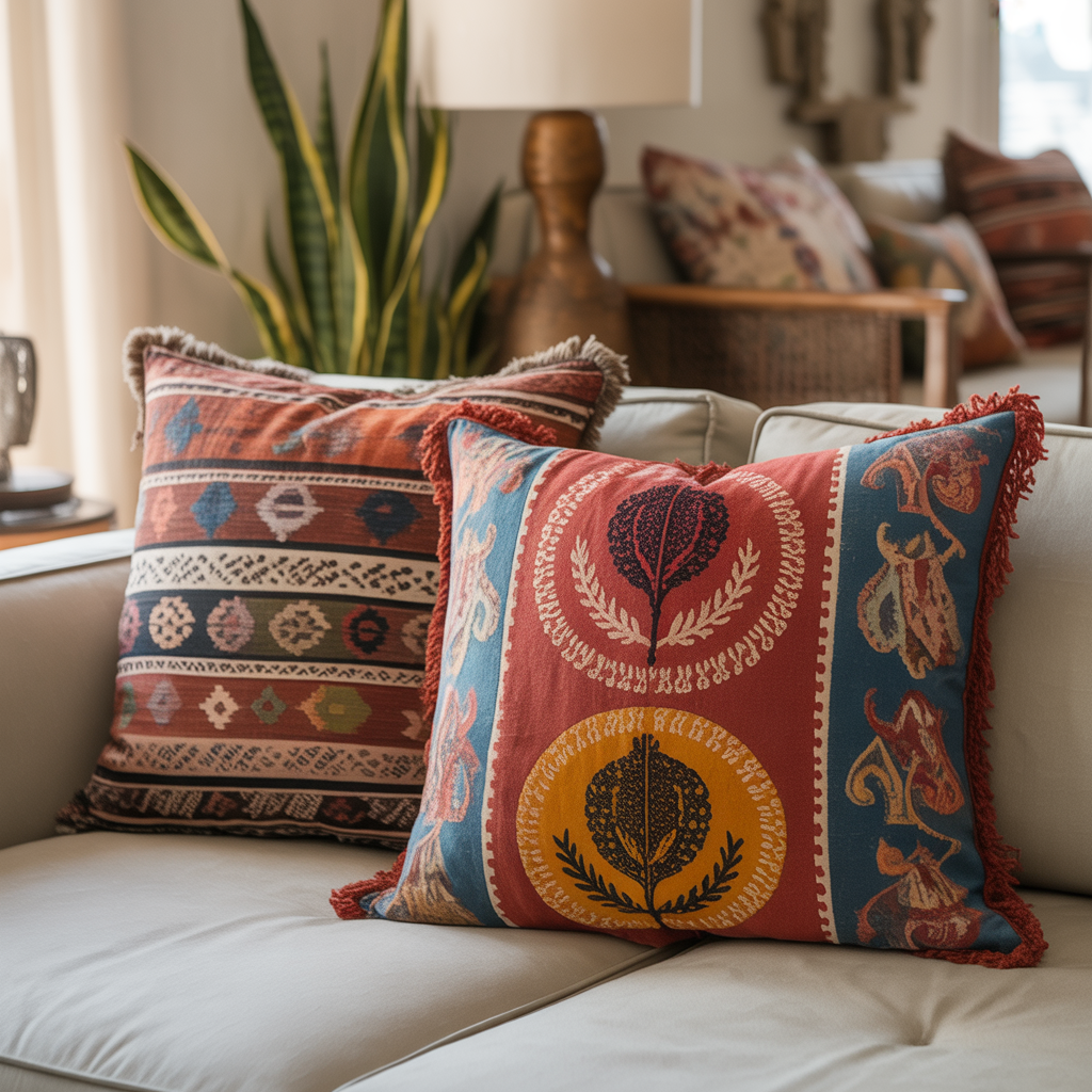 Floor Pillows Living Room Boho: 20 Inspiring Ideas to Elevate Your Space 4 Mixing Global Prints and Patterns
