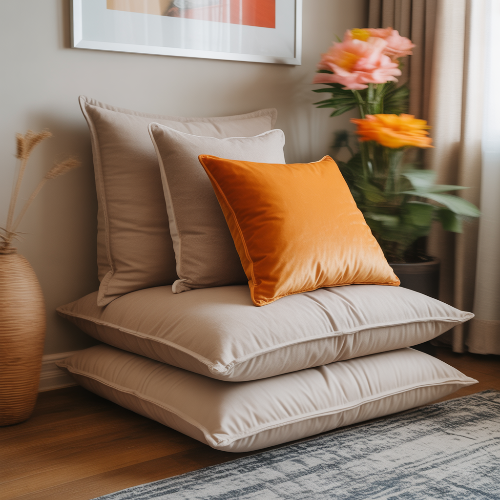 Floor Pillows Living Room Boho: 20 Inspiring Ideas to Elevate Your Space 13 Elevating Small Spaces with Compact Cushions