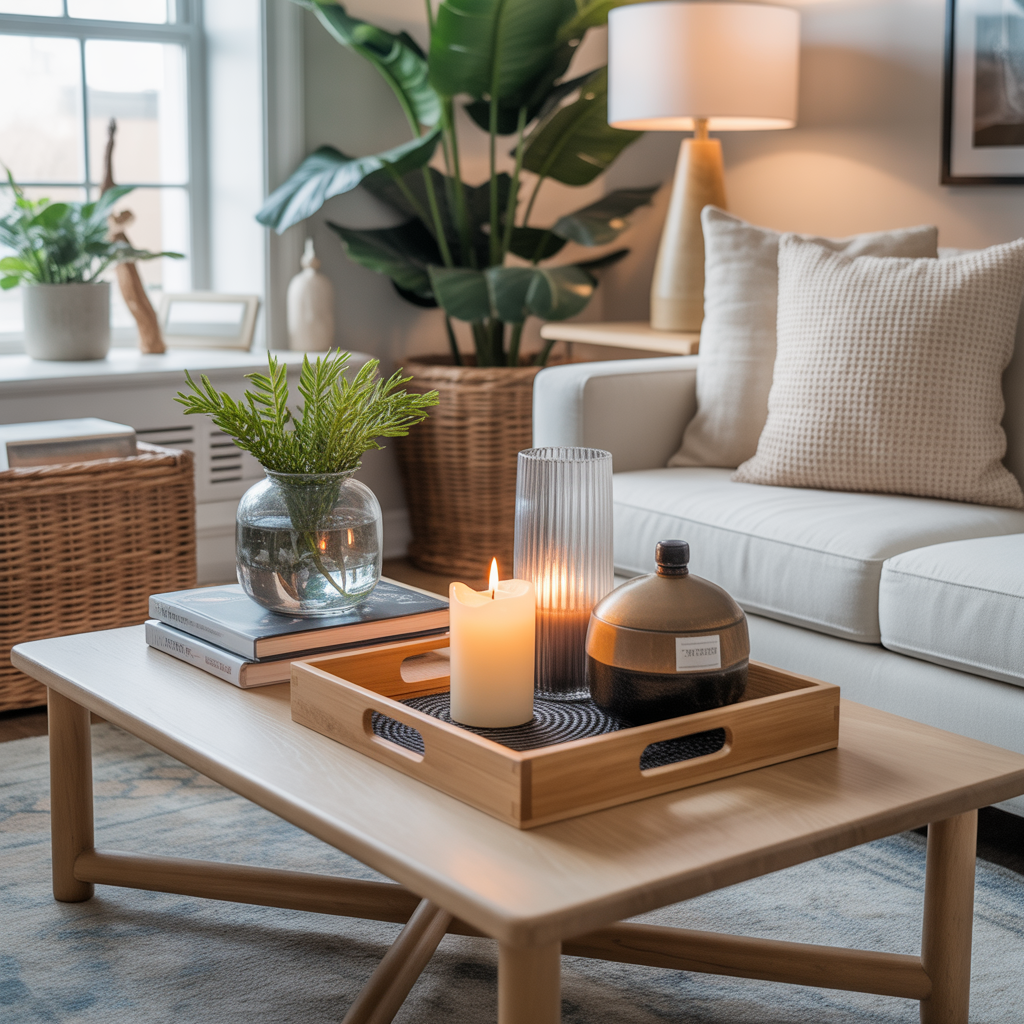 Boho Coffee Table Decor: Heartfelt 22 Ideas to Transform Your Living Space 13 Use Trays for Organization and Style