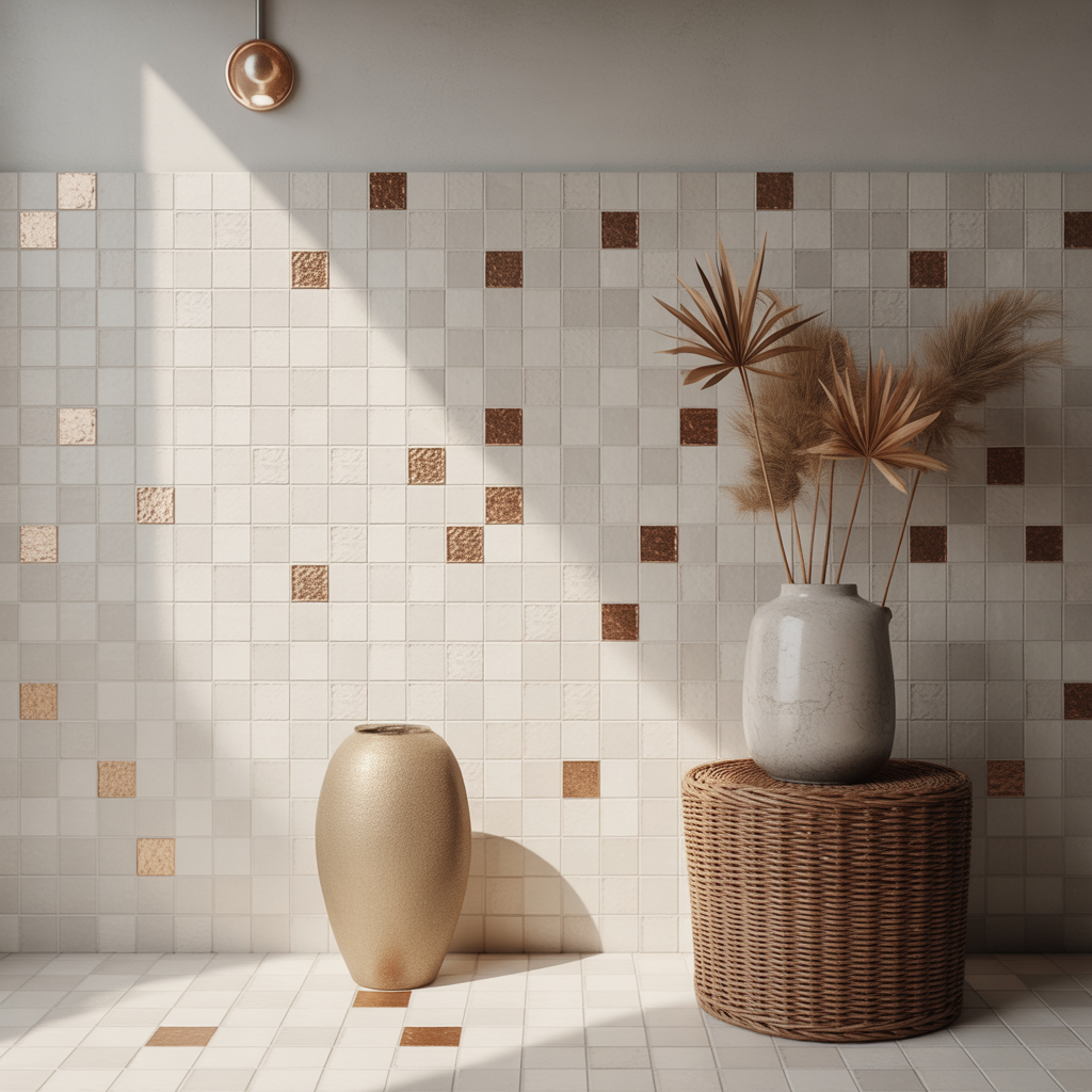 Metallic accent tiles
