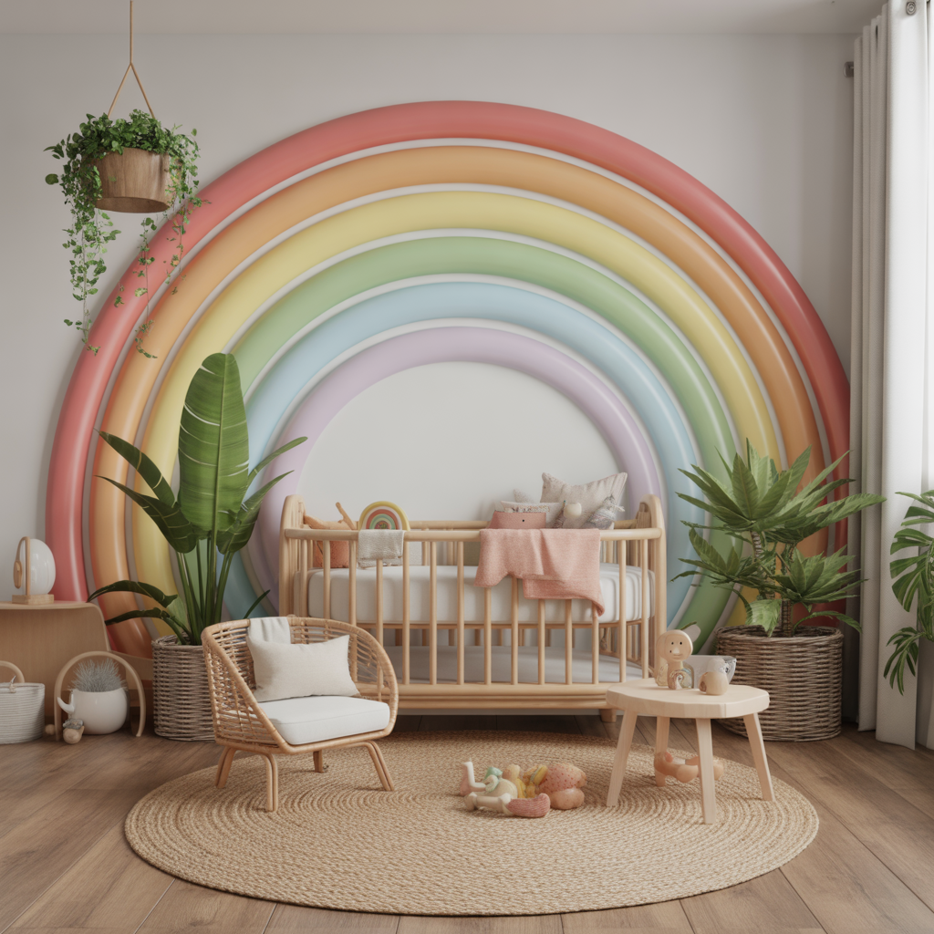 Rainbow Nursery with Nature Elements