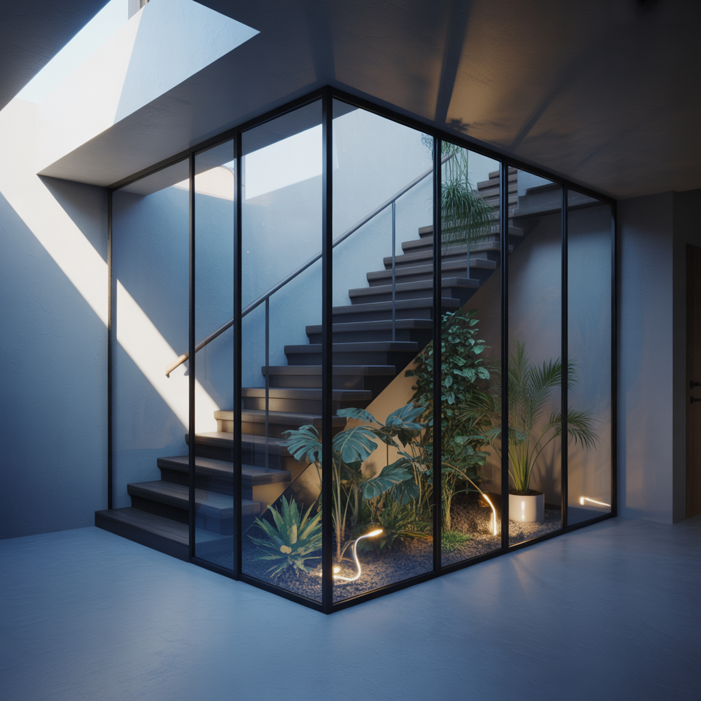 Glass-Enclosed Plant Nook