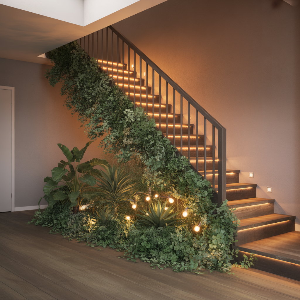 Lighting-Focused Greenery Display