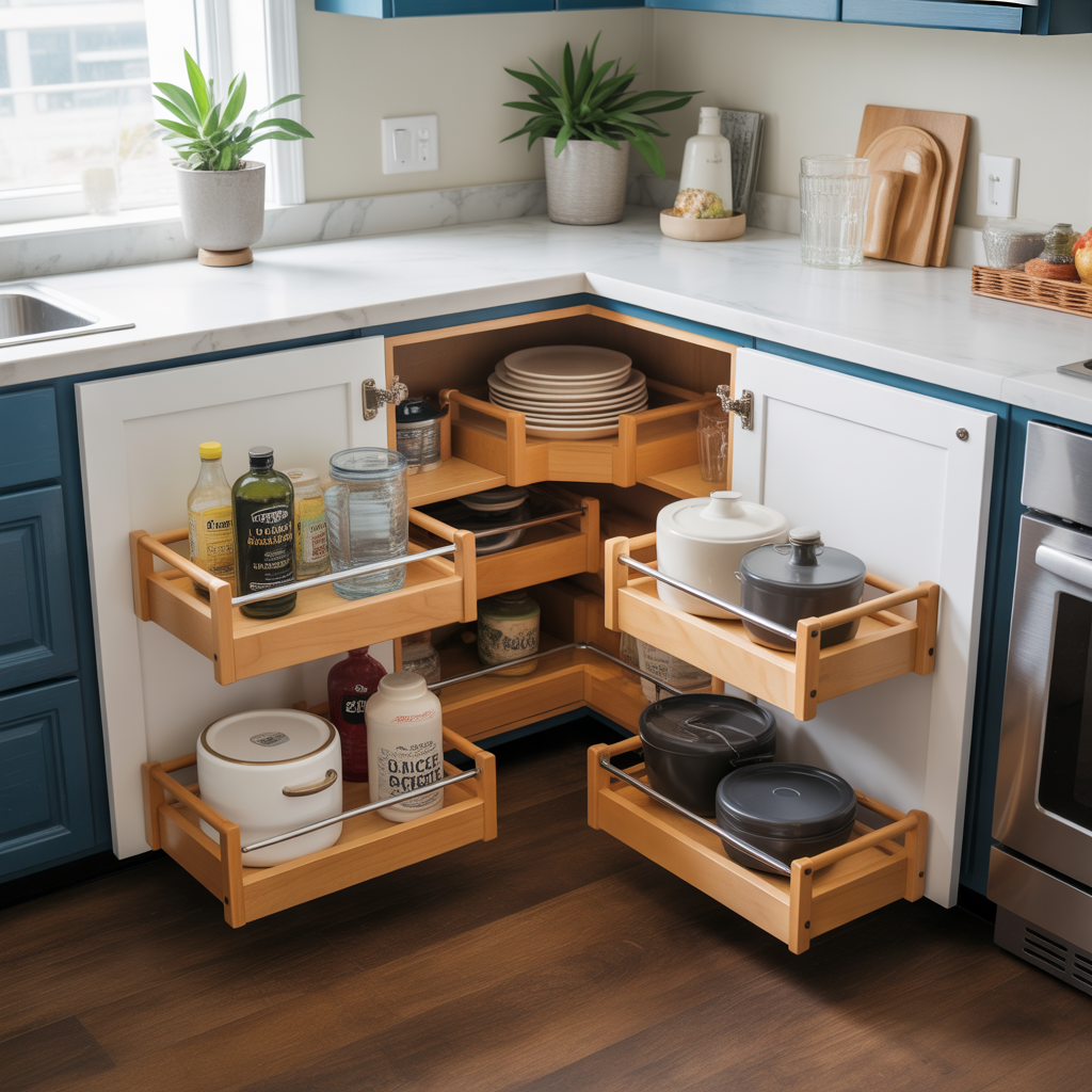 Kitchen Storage: 20 Genius Ideas for a More Organized Space 3 Corner Cabinet Solutions