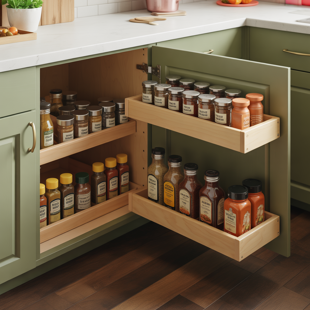 Kitchen Storage: 20 Genius Ideas for a More Organized Space 9 Built-In Spice Racks