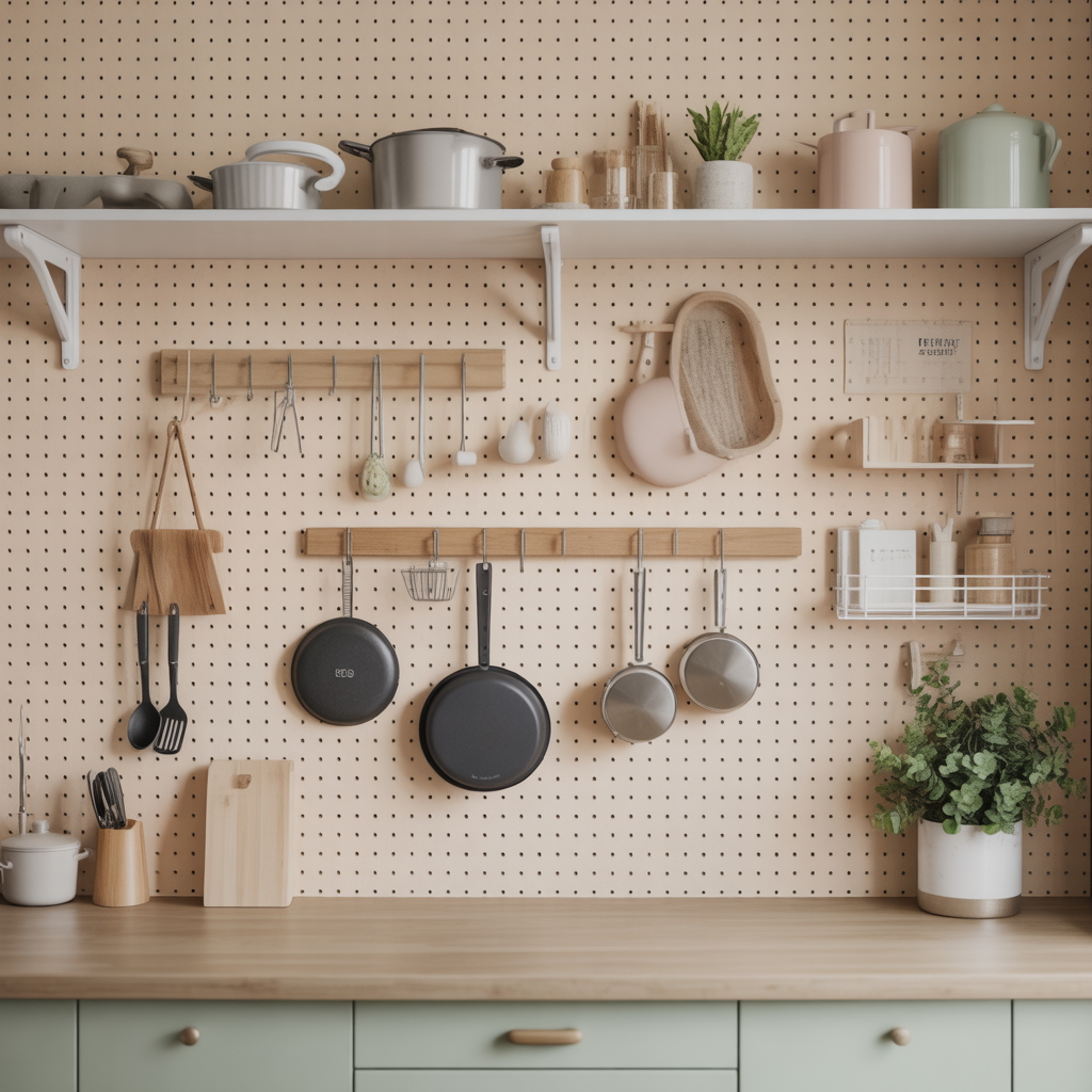Kitchen Storage: 20 Genius Ideas for a More Organized Space 16 Pegboard Storage Walls