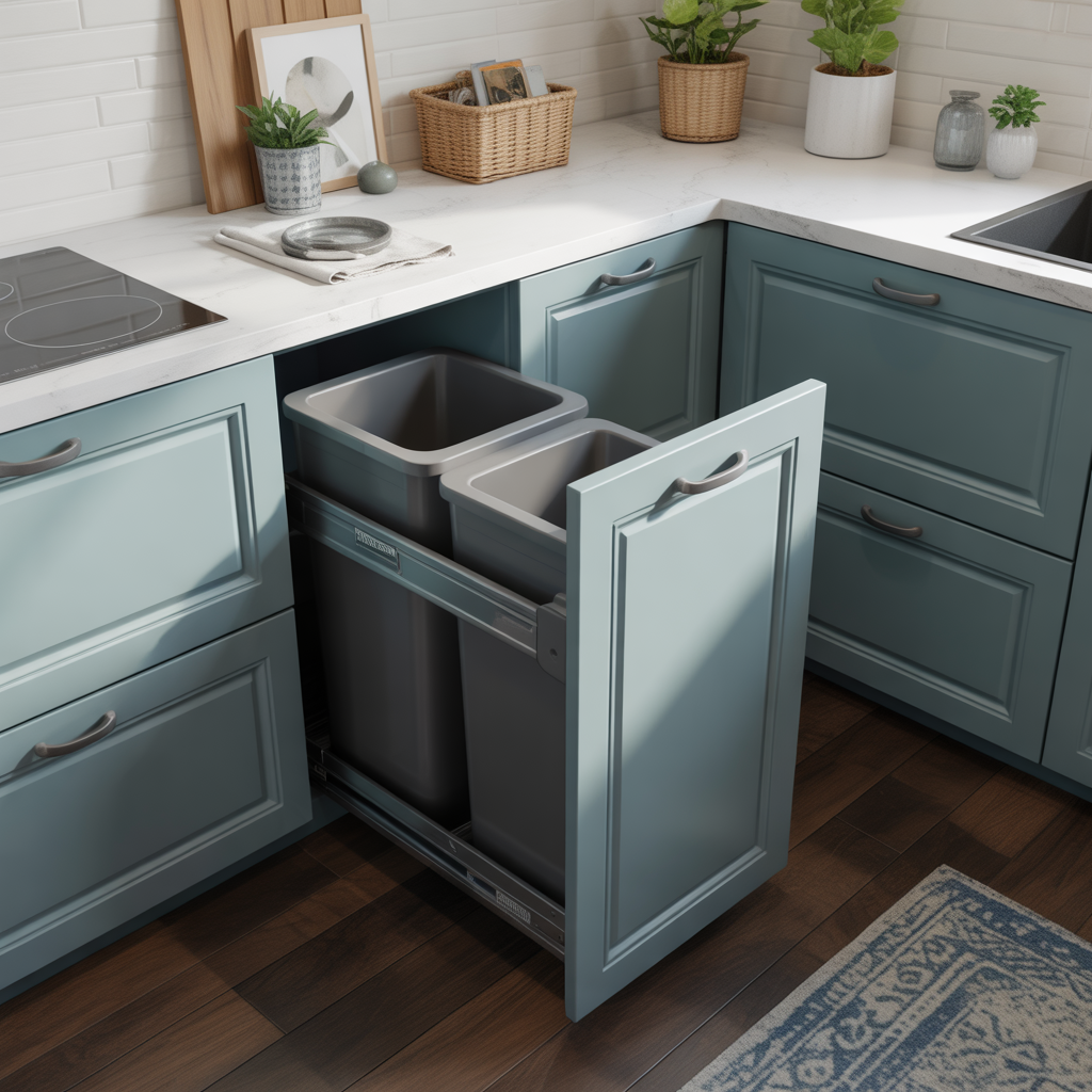 Kitchen Storage: 20 Genius Ideas for a More Organized Space 12 Pull-Out Trash and Recycling Bins