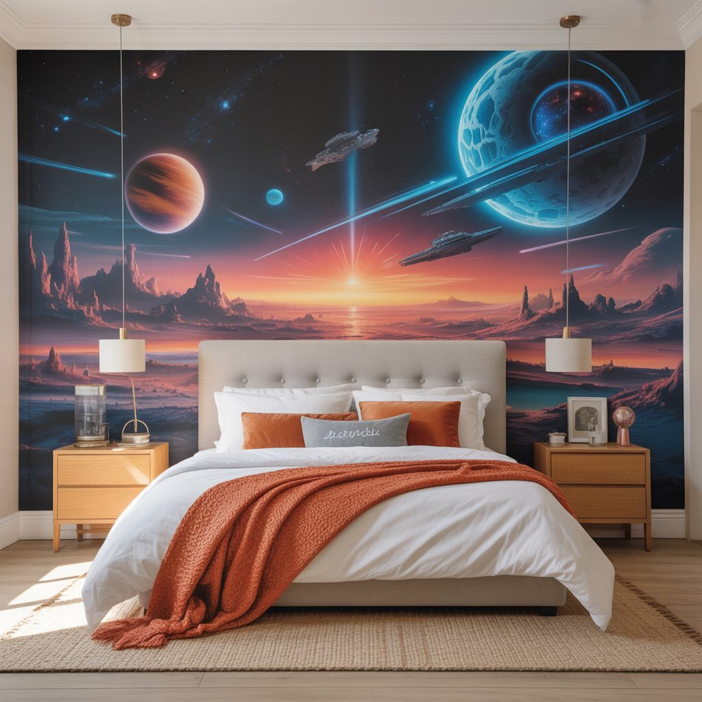 Galactic-Themed Wall Murals