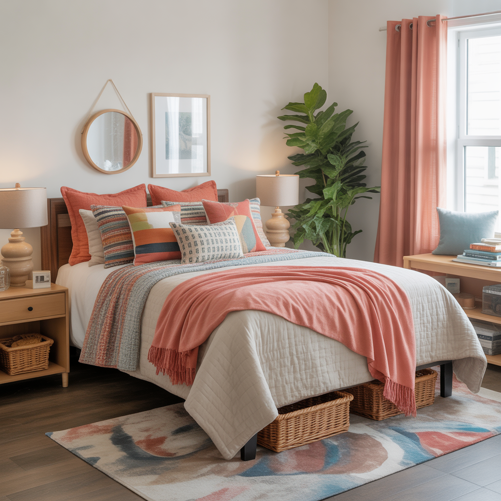 Girl Dorm Room: 20 Inspiring Ideas to Elevate Your Space 1 Cozy Bedding as the Focal Point