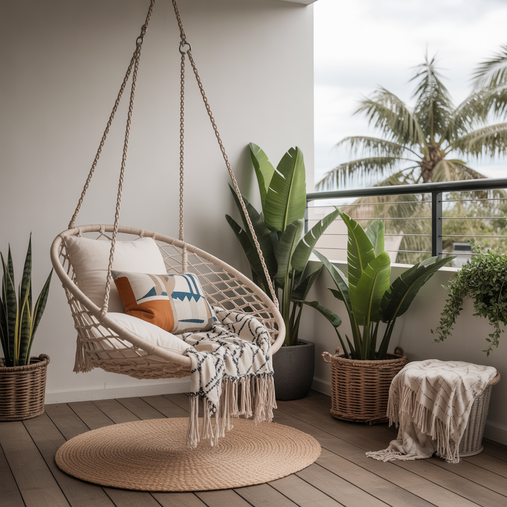 Boho Balcony: 22 Inspiring Ideas to Create Your Dream Outdoor Retreat 2 Hanging Chairs for Effortless Relaxation