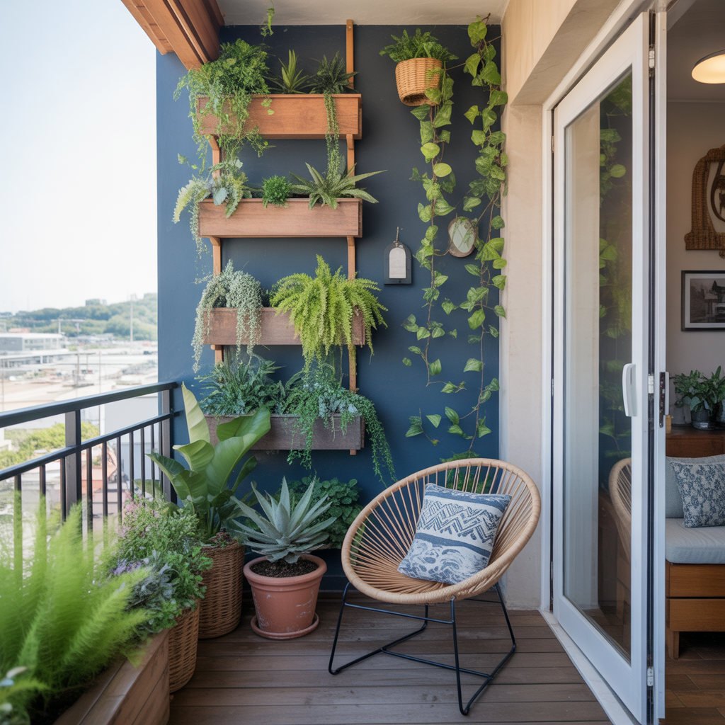 Boho Balcony: 22 Inspiring Ideas to Create Your Dream Outdoor Retreat 7 Vertical Greenery for Small Spaces