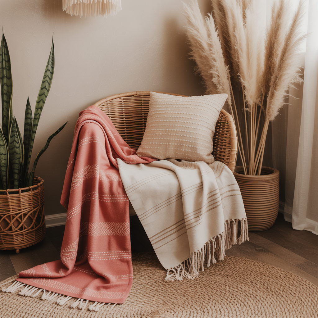 Boho Balcony: 22 Inspiring Ideas to Create Your Dream Outdoor Retreat 14 Colorful Throws and Blankets