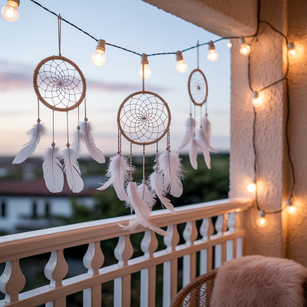 Boho Balcony: 22 Inspiring Ideas to Create Your Dream Outdoor Retreat 20 Fairy-Tale Boho Balcony with Dreamcatchers