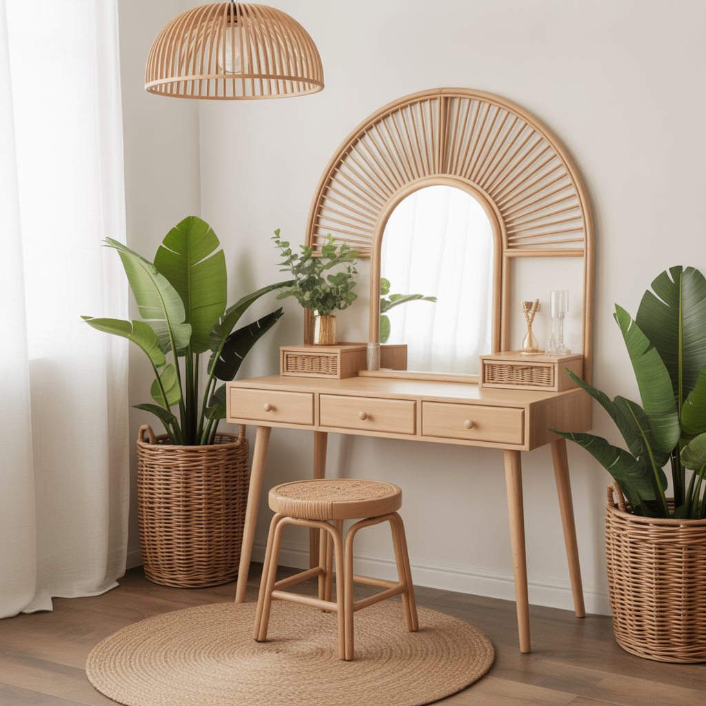 Rattan Accents for Natural Boho Charm