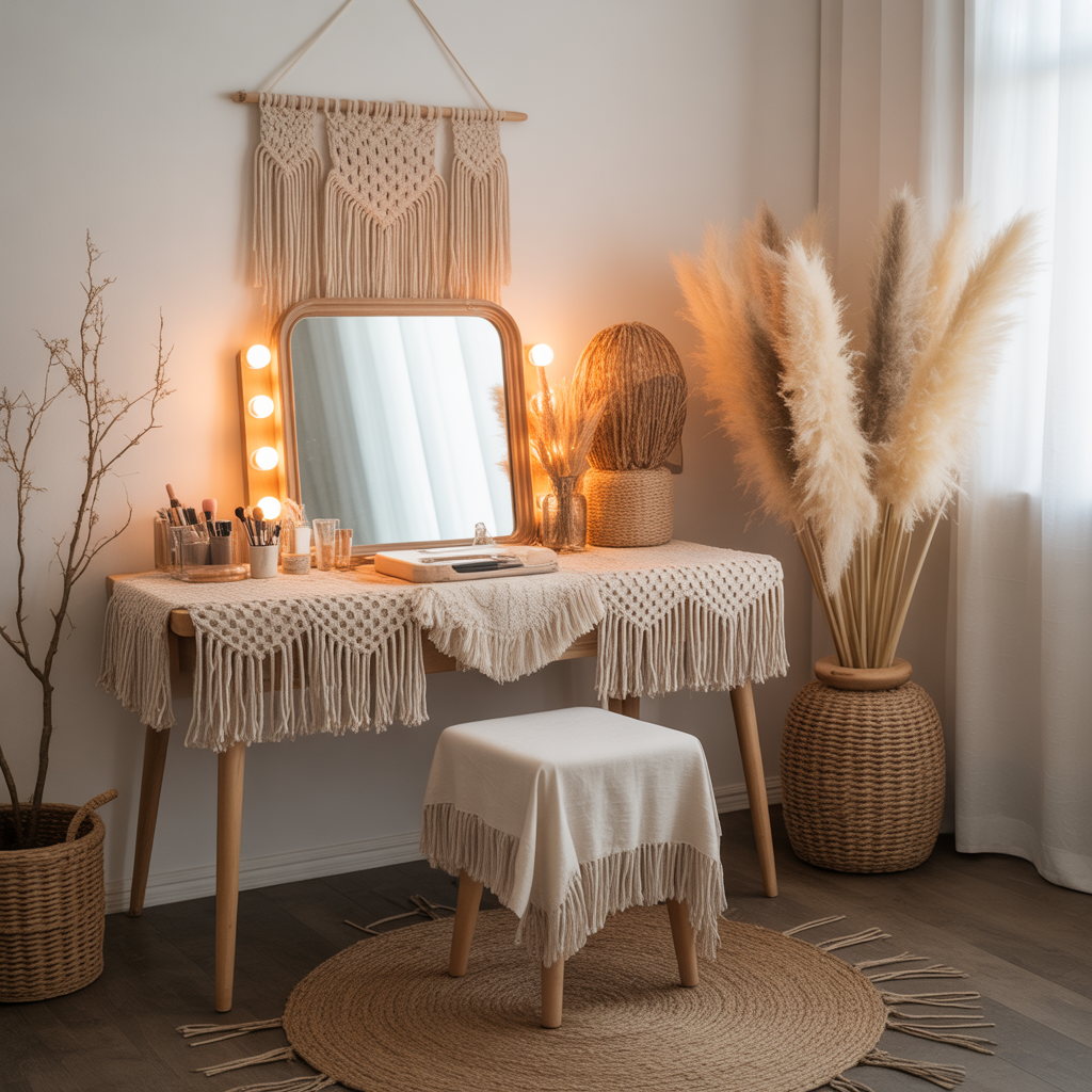 Layered Textures with Macrame and Linens