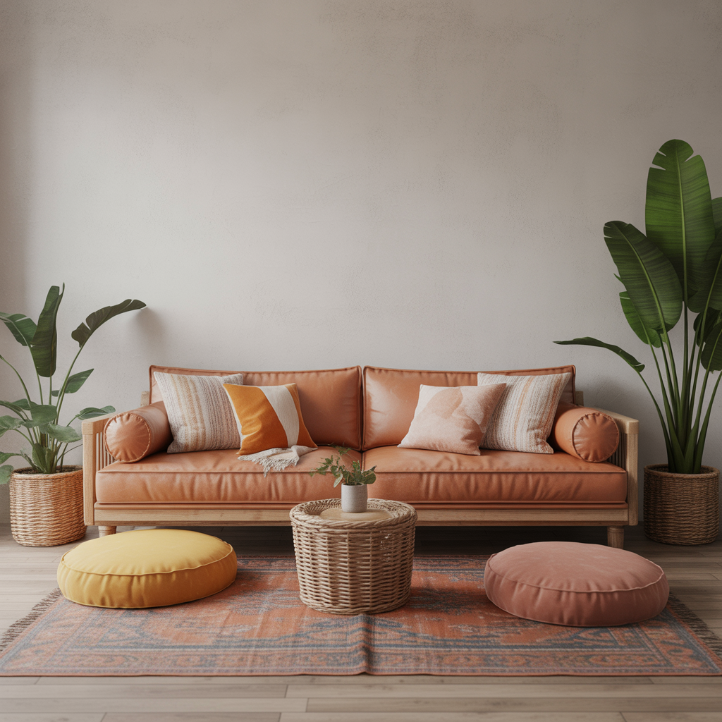 Low-Slung Boho Couch with Floor Seating Vibes